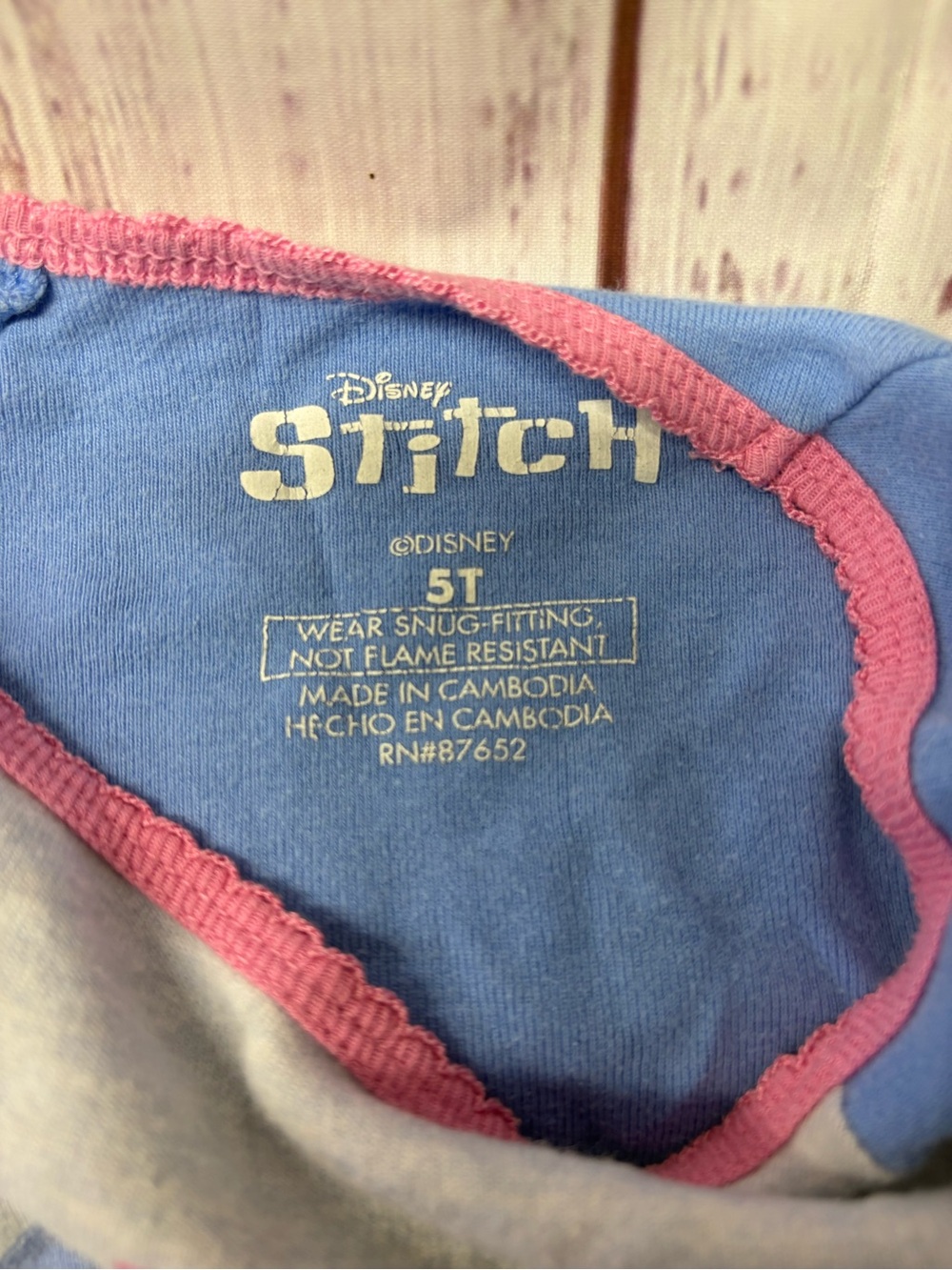 Disney Girls Blue & Pink Stitch Pajama Set - Picture 2 of 2